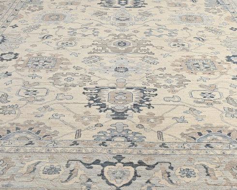 12x15 Zeigler Beige Afghan Hand Knotted Wool Area Rug